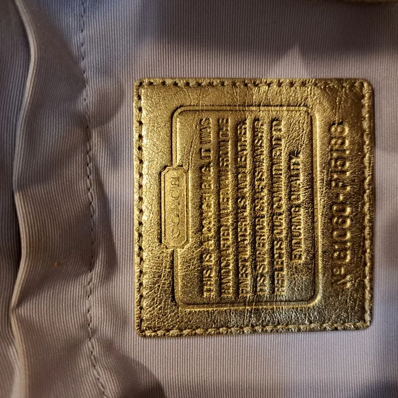 Coach Signature Brown and Gold Tote Bag - Picture 4 of 8